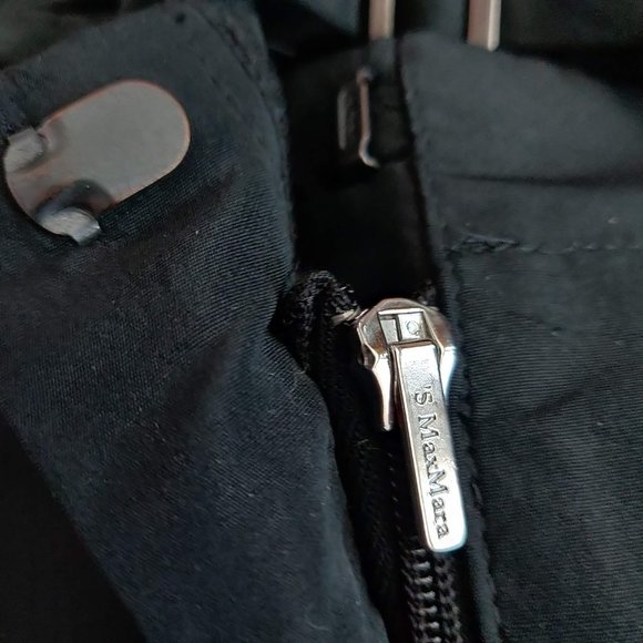 'S Max Mara Womens Black Polyester Silk Nylon Feel Belt Short Pencil Skirt US 4 - Picture 4 of 8